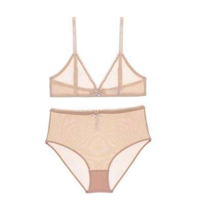Σέξι ψηλόμεσο εσώρουχο Varsbaby διάφανο σετ σουτιέν με διαφανές νήμα χωρίς επένδυση