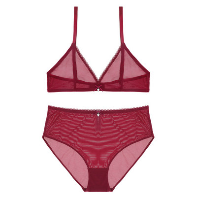 Σέξι ψηλόμεσο εσώρουχο Varsbaby διάφανο σετ σουτιέν με διαφανές νήμα χωρίς επένδυση