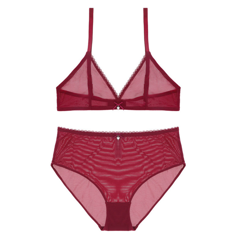 Σέξι ψηλόμεσο εσώρουχο Varsbaby διάφανο σετ σουτιέν με διαφανές νήμα χωρίς επένδυση