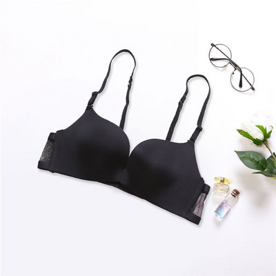 Set sutien sexy cu sârmă fără sârmă nasture frontală cu sâni mici și spate confortabil