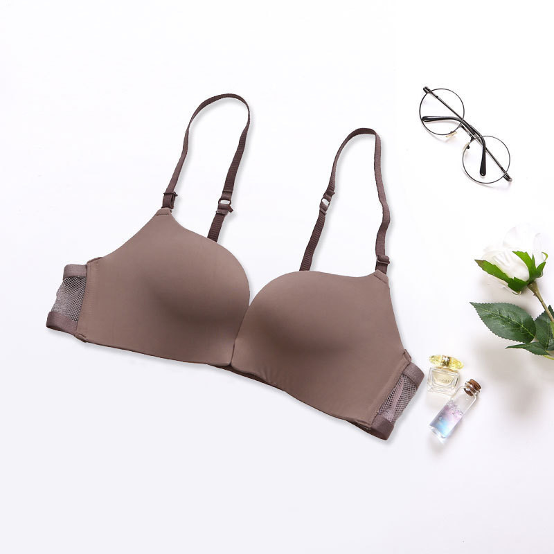 Set sutien sexy cu sârmă fără sârmă nasture frontală cu sâni mici și spate confortabil