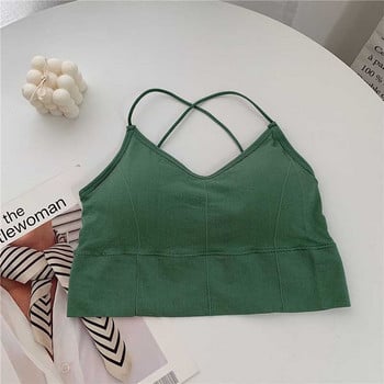 Секси потник Корсет Beauty Back Vest Crop Tee Padded Cross Straps Camisole Feminino top Cami Soutien Gorge