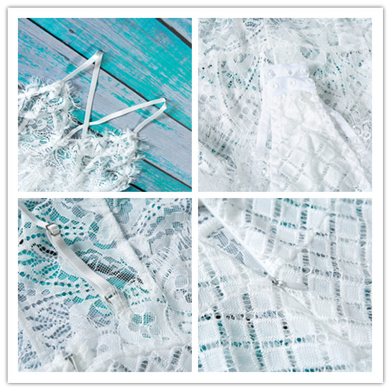 Seksi ženska noćna odjeća od mrežaste čipke Bodycon Ležerni kombinezon bez rukava s izdubljenim leđima Ženski gornji dijelovi Kombinezoni