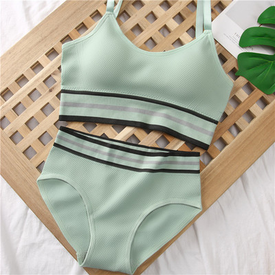 CHRLEISURE Set de lenjerie intima sutien fără spate Set de lenjerie în formă de U pentru femei Curea reglabilă Push Up Crop top confortabil, respirabil