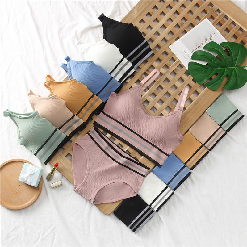 CHRLEISURE Set de lenjerie intima sutien fără spate Set de lenjerie în formă de U pentru femei Curea reglabilă Push Up Crop top confortabil, respirabil