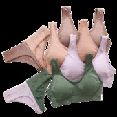 Γυναικείο Σετ σουτιέν Γυναικεία εσώρουχα χωρίς ραφή Σετ αποσπώμενες μαξιλαράκια Αθλητικό σουτιέν Top Bralette Ασύρματο Σουτιέν Σετ σέξι στρινγκ