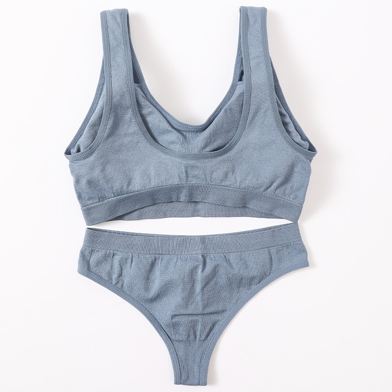 Γυναικείο Σετ σουτιέν Γυναικεία εσώρουχα χωρίς ραφή Σετ αποσπώμενες μαξιλαράκια Αθλητικό σουτιέν Top Bralette Ασύρματο Σουτιέν Σετ σέξι στρινγκ