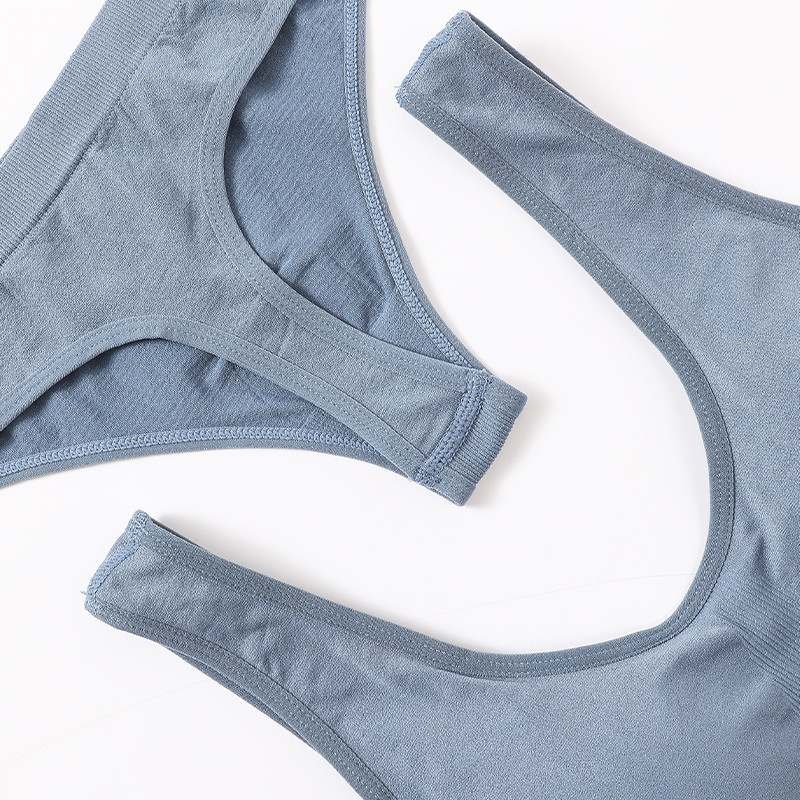 Γυναικείο Σετ σουτιέν Γυναικεία εσώρουχα χωρίς ραφή Σετ αποσπώμενες μαξιλαράκια Αθλητικό σουτιέν Top Bralette Ασύρματο Σουτιέν Σετ σέξι στρινγκ