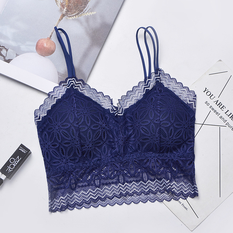 TEXIWAS 2 τμχ 3/4 Cup Lace Push Up σουτιέν Μαύρο λευκό Γυναικεία Intimates Crop Tops Γυναικεία σουτιέν Εσώρουχα Ασύρματη επένδυση Active Bra