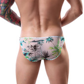 Slip bărbați cu imprimare arbore Chiloți transparenti, respirabili, lenjerie de corp sexy Chiloți elastici fără sudură de înaltă calitate.