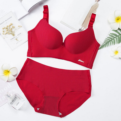 Brand high-end romantic tentation Set sutien Lenjerie intima în dungi de modă pentru femei Push Up Lade Set sutien și chiloți