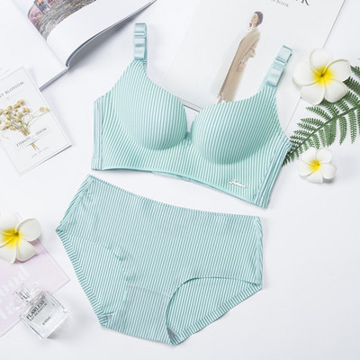 Brand high-end romantic tentation Set sutien Lenjerie intima în dungi de modă pentru femei Push Up Lade Set sutien și chiloți