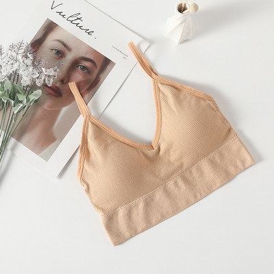 Sutien activ fără sudură pentru femei Lenjerie de corp Gather No Steel Ring Lenjerie Tub Top Înfășurat Piept Frumusețe Spate Bumbac Bralette Subțire