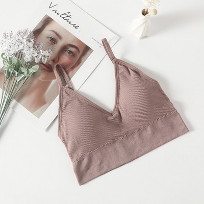 Sutien activ fără sudură pentru femei Lenjerie de corp Gather No Steel Ring Lenjerie Tub Top Înfășurat Piept Frumusețe Spate Bumbac Bralette Subțire