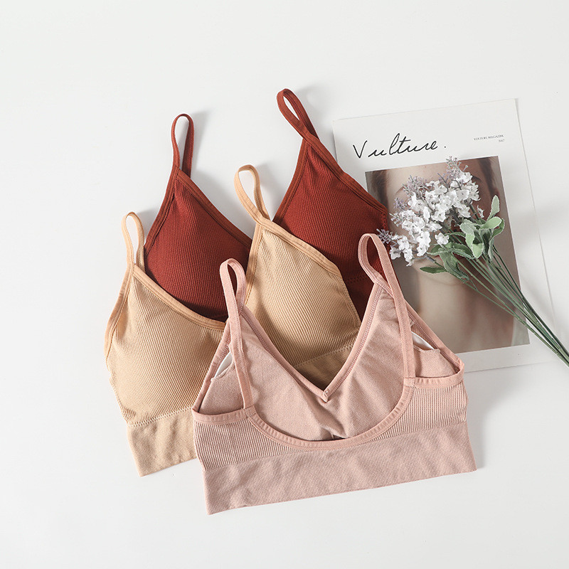 Sutien activ fără sudură pentru femei Lenjerie de corp Gather No Steel Ring Lenjerie Tub Top Înfășurat Piept Frumusețe Spate Bumbac Bralette Subțire