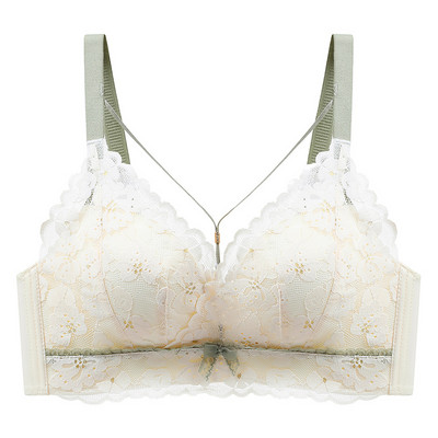 Naiste seksikas terasest rõngaga rinnahoidja, kokkupandud longusvastane aluspesu Pehme mugav toruga ülaosa, väikese rinnaga pits tüdruku korsett