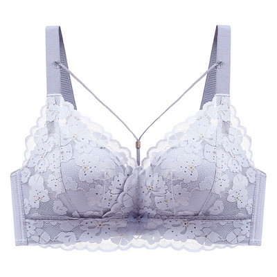 Naiste seksikas terasest rõngaga rinnahoidja, kokkupandud longusvastane aluspesu Pehme mugav toruga ülaosa, väikese rinnaga pits tüdruku korsett