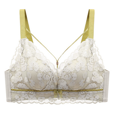 Naiste seksikas terasest rõngaga rinnahoidja, kokkupandud longusvastane aluspesu Pehme mugav toruga ülaosa, väikese rinnaga pits tüdruku korsett