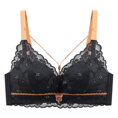 Naiste seksikas terasest rõngaga rinnahoidja, kokkupandud longusvastane aluspesu Pehme mugav toruga ülaosa, väikese rinnaga pits tüdruku korsett