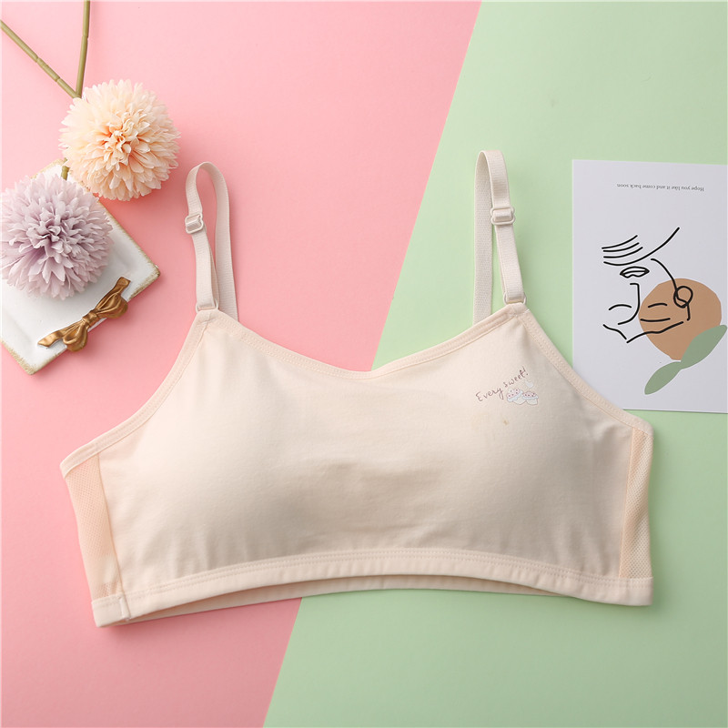 Novi sportski grudnjak za djevojčice Lolita, pamuk za mlade studentice, razvojni, slatki print, bez žice, prilagođene naramenice, udobno dječje donje rublje