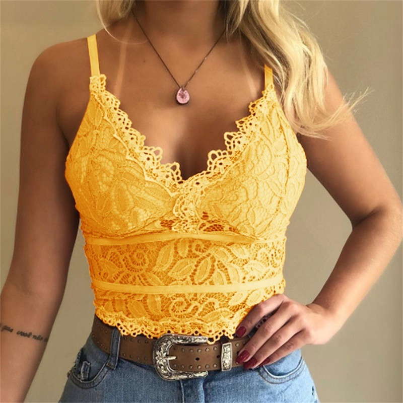 Corset din dantelă pentru femei Sutien camisole franțuzesc Maiuri cu bretele late pentru zi cu zi Casual Lenjerie de corp pentru fete Slim Hollow Pattern H9
