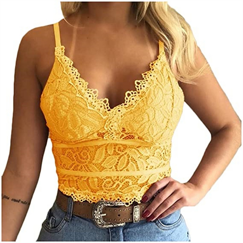 Corset din dantelă pentru femei Sutien camisole franțuzesc Maiuri cu bretele late pentru zi cu zi Casual Lenjerie de corp pentru fete Slim Hollow Pattern H9