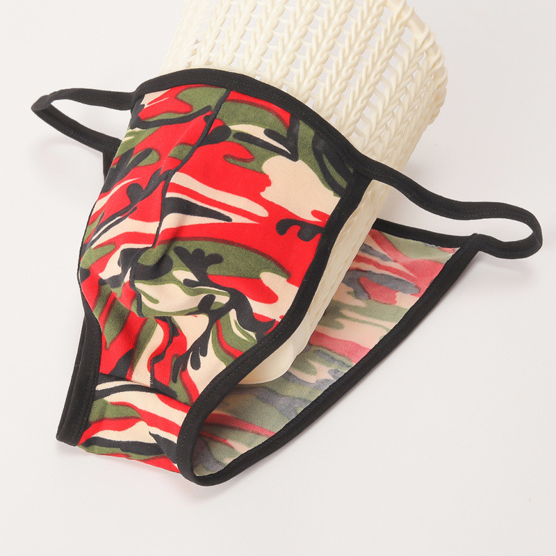 Slip bărbați Lenjerie de corp Slip de camuflaj sexy pentru bărbați husă umflată Bikini suspensoare cu talie joasă Chiloți pentru bărbați A5