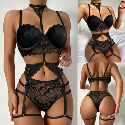 Lenjerie de corp feminin Lenjerie sexy pentru femei Lenjerie de dantelă obraznică Lenjerie de corp Lenjerie de dormit Inel de oțel Pijamale Jartieră Lenceria Femenina