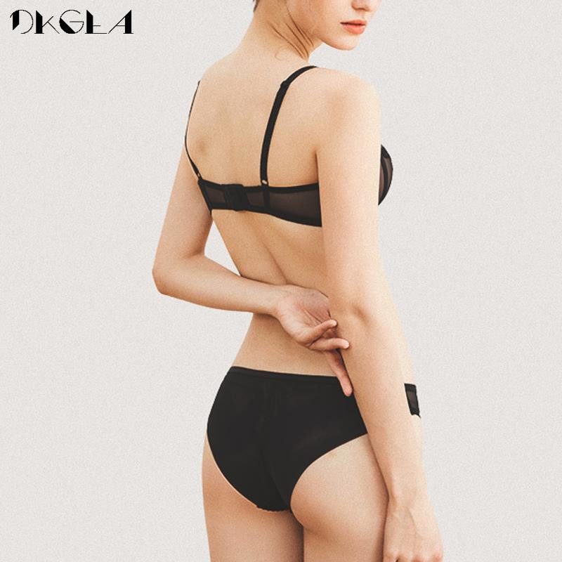 Bandage Push Up Σετ σουτιέν 1/2 φλιτζάνι Σέξι Μόδα Μαύρο Χοντρό Βαθύ V Gather Σετ Εσωρούχων Γυναικεία Εσώρουχα Δαντέλα Κέντημα