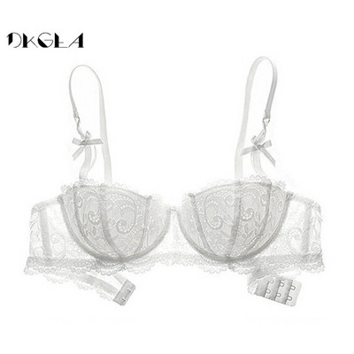 Sutien cu jumătate de cupă nou Push Up, alb, pentru femei, lenjerie, broderie, din bumbac subțire, lenjerie de corp sexy, confortabilă, sutiene din dantelă, cupa ABCD