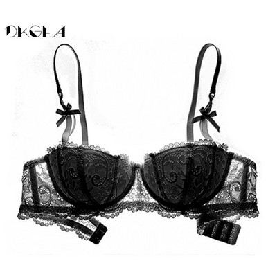 Sutien cu jumătate de cupă nou Push Up, alb, pentru femei, lenjerie, broderie, din bumbac subțire, lenjerie de corp sexy, confortabilă, sutiene din dantelă, cupa ABCD