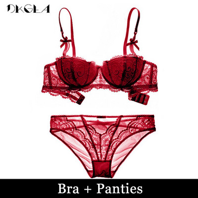 Sutien cu jumătate de cupă nou Push Up, alb, pentru femei, lenjerie, broderie, din bumbac subțire, lenjerie de corp sexy, confortabilă, sutiene din dantelă, cupa ABCD