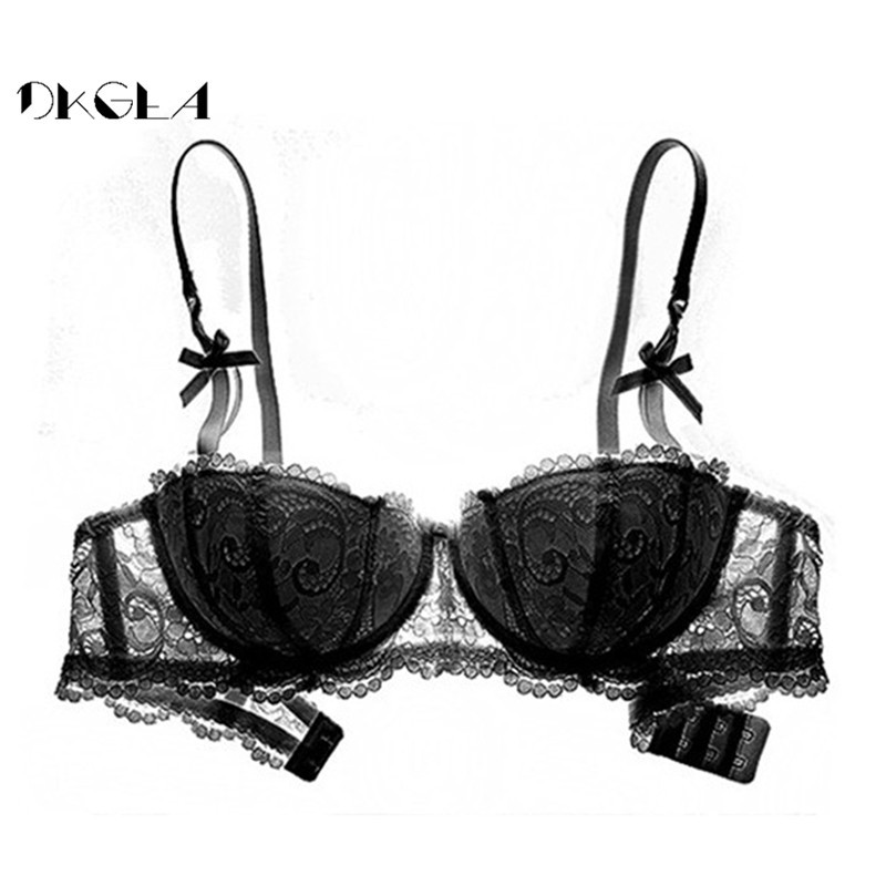 Sutien cu jumătate de cupă nou Push Up, alb, pentru femei, lenjerie, broderie, din bumbac subțire, lenjerie de corp sexy, confortabilă, sutiene din dantelă, cupa ABCD