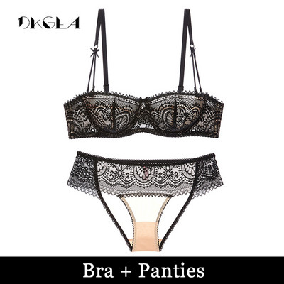 Νεαρό κορίτσι Υπέρλεπτο σουτιέν 1/2 φλιτζάνι Πράσινο BCD Cup δαντέλα εσώρουχα Σουτιέν Διαφανές σουτιέν Σέξι γυναικεία εσώρουχα μαύρα