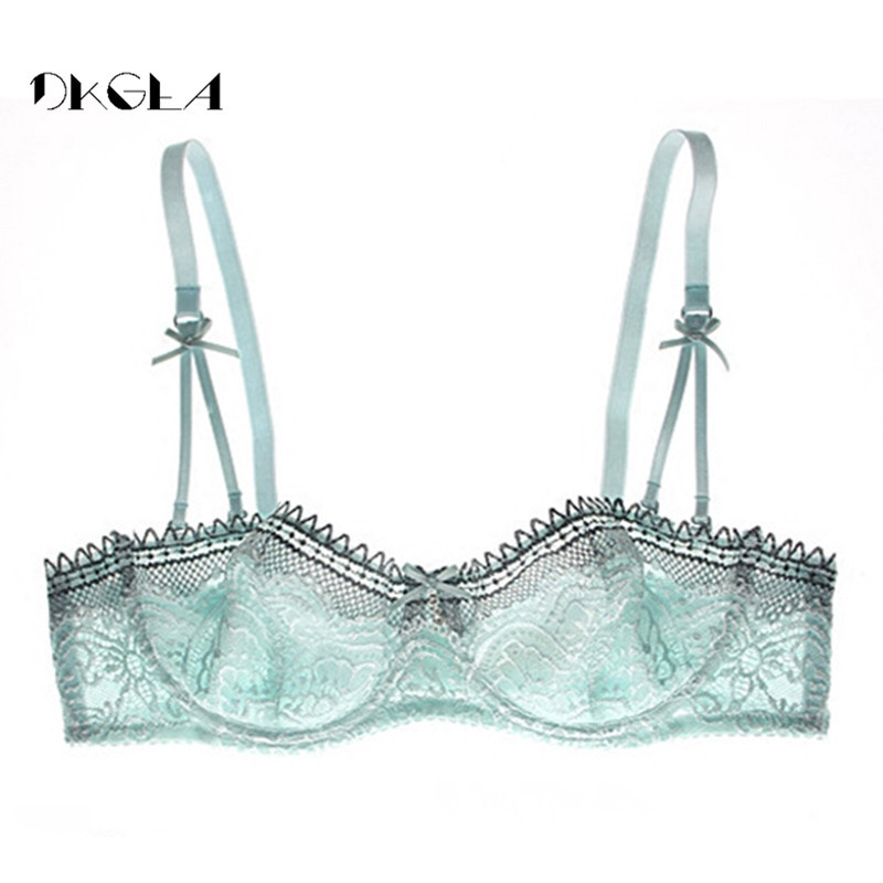 Νεαρό κορίτσι Υπέρλεπτο σουτιέν 1/2 φλιτζάνι Πράσινο BCD Cup δαντέλα εσώρουχα Σουτιέν Διαφανές σουτιέν Σέξι γυναικεία εσώρουχα μαύρα