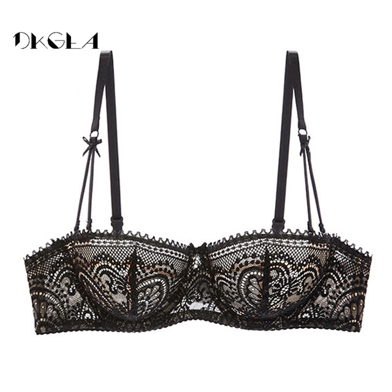 Νεαρό κορίτσι Υπέρλεπτο σουτιέν 1/2 φλιτζάνι Πράσινο BCD Cup δαντέλα εσώρουχα Σουτιέν Διαφανές σουτιέν Σέξι γυναικεία εσώρουχα μαύρα