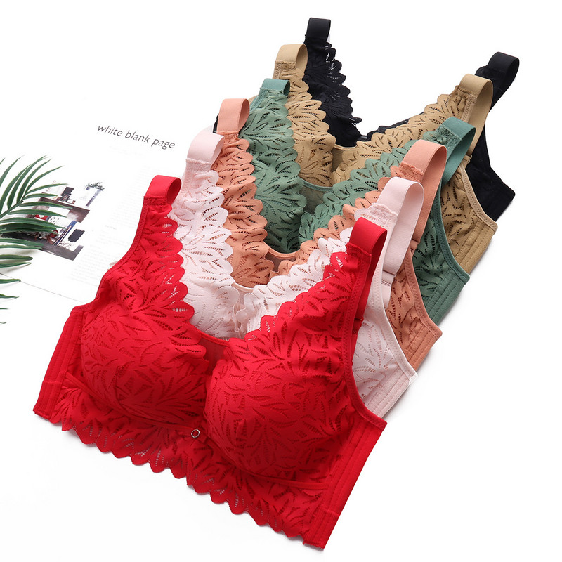 44/100 Sutien Push Up Dimensiuni Mari Moda Damă Sutien Sexy Dantela Toate Sezoanele Cu Margine Unduită Lenjerie Confortabilă Ajustată Femei