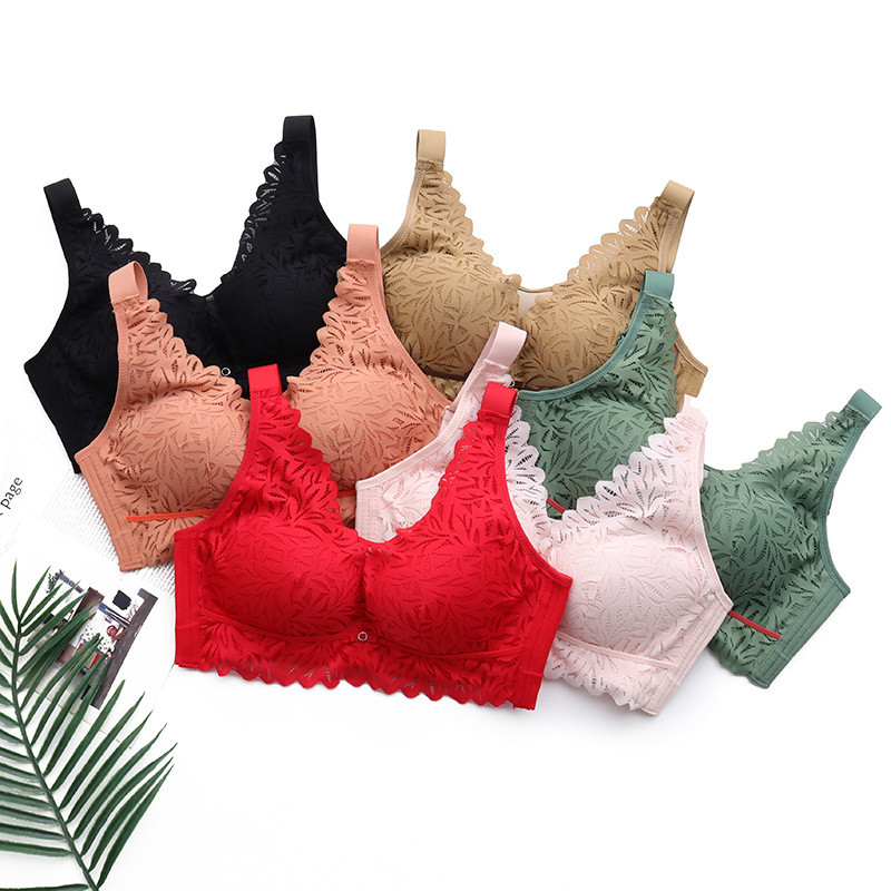 44/100 Sutien Push Up Dimensiuni Mari Moda Damă Sutien Sexy Dantela Toate Sezoanele Cu Margine Unduită Lenjerie Confortabilă Ajustată Femei