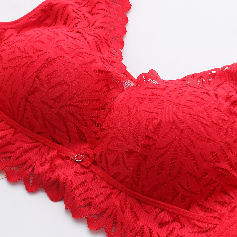 44/100 Sutien Push Up Dimensiuni Mari Moda Damă Sutien Sexy Dantela Toate Sezoanele Cu Margine Unduită Lenjerie Confortabilă Ajustată Femei