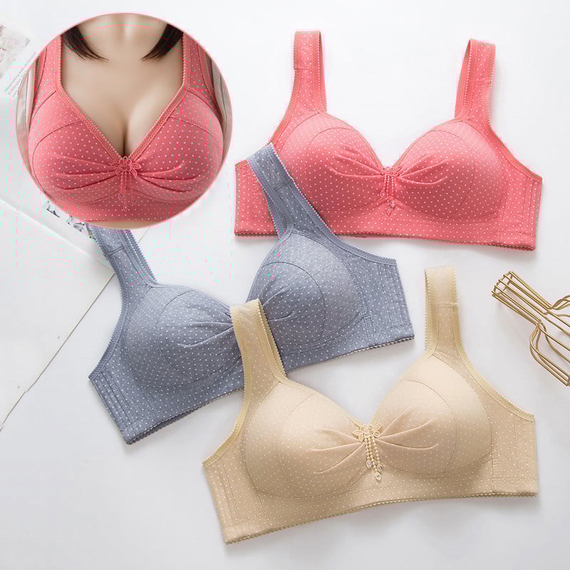 Wave Point Gather Together suur aluspesu ilma velgedeta, seljapandlad, kokkupandud puuvillane fikseeritud kahekordne õlarihm õhuke rinnahoidja