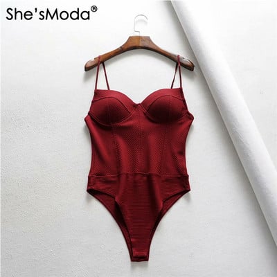 Body She`sModa în amestecuri de bumbac Salopete pentru femei Skinny Casual Vest Top