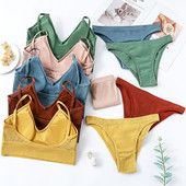 Sutien Chiloți Set Femei Sutien Sport Set Sexy G-String Sutien fără sudură Thong Sexy Lenjerie Set Fitness Crop Top Lenjerie intimă