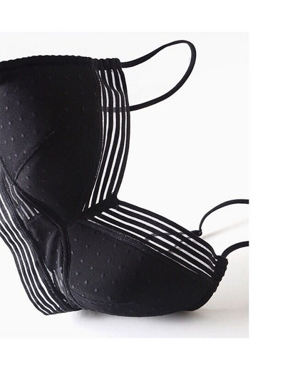 Στράπλες χωρίς πλάτη σουτιέν Push Up Μεγάλο μέγεθος Γυναικείο Bralette Χωρίς σύρμα Σέξι δαντέλα με λεπτές κουκκίδες Εσώρουχα με πλέγμα στηθόδεσμο Εσώρουχα με χαμηλή πλάτη