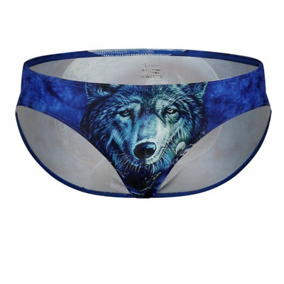 Забавен Wolf Eagle Leopard U Convex Мъжки слипове Полиестерно памучно бельо Мъжки бикини Индивидуален пакет