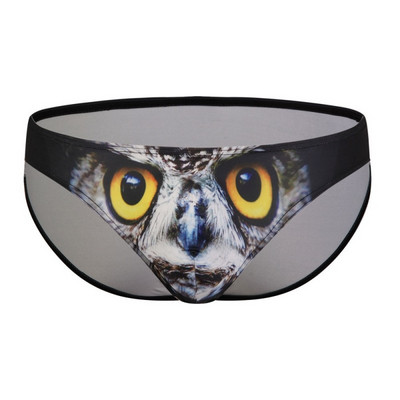 Забавен Wolf Eagle Leopard U Convex Мъжки слипове Полиестерно памучно бельо Мъжки бикини Индивидуален пакет