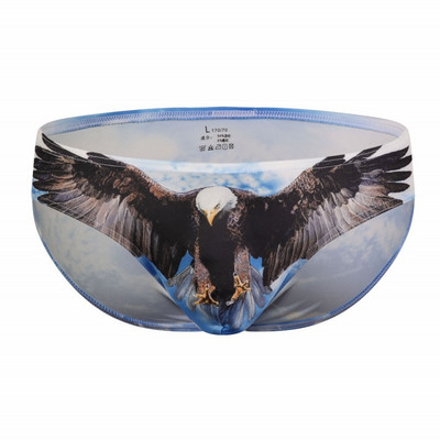 Забавен Wolf Eagle Leopard U Convex Мъжки слипове Полиестерно памучно бельо Мъжки бикини Индивидуален пакет