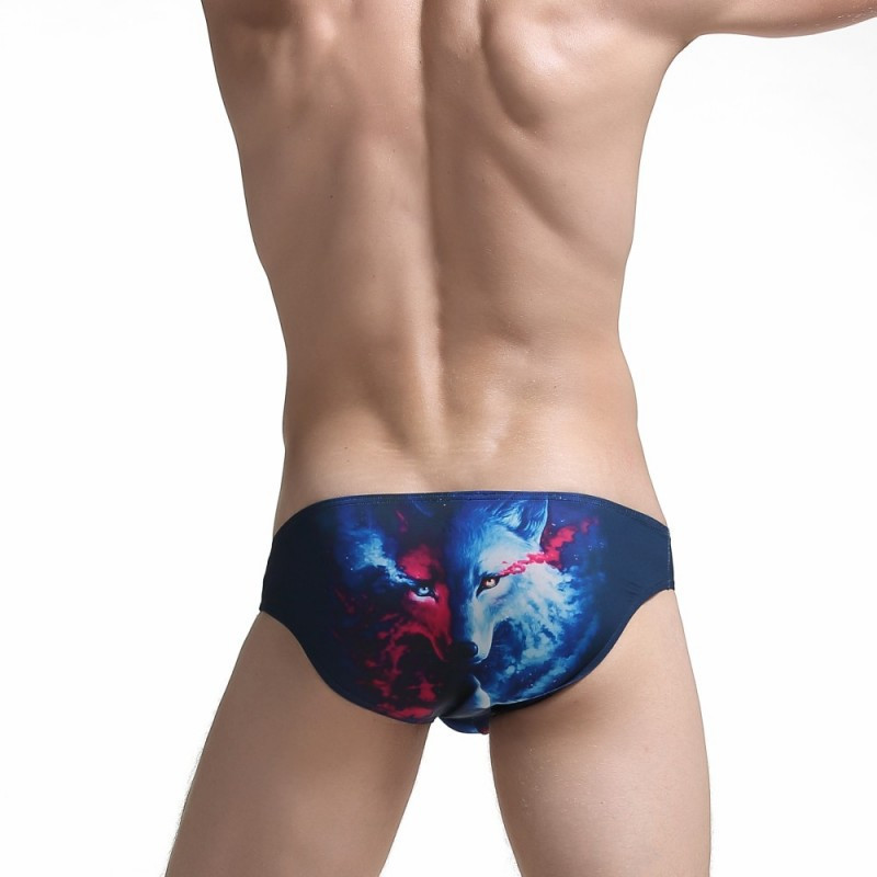 Funny Wolf Eagle Leopard U konveksne muške gaćice poliestersko pamučno donje rublje muške gaćice pojedinačni paket
