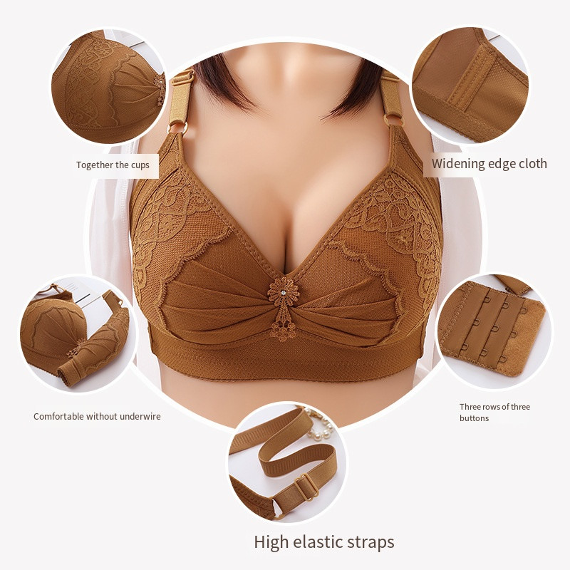 2 buc. lenjerie de corp pentru femei, mărime mare, fără inel de oțel, adunat, pereche cu închidere laterală, sutien ajustabil push up, sutien sexy, îmbrăcăminte pentru femei