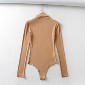She'sModa Body cu mâneci lungi pentru toamnă, 2020, cu nervuri, pentru femei, salopete pentru femei, tricou