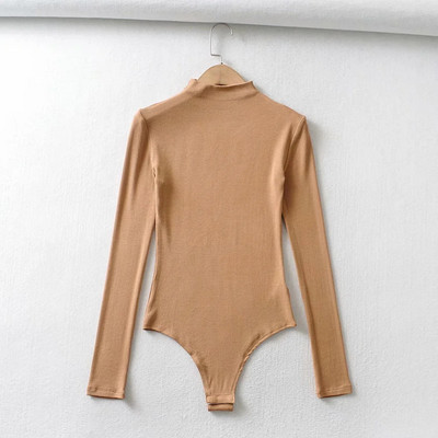 She`sModa Fitness Bordás Mock-Neck 2020 Új, Hosszú ujjú Őszi Body Női Rompers női jumpsuit Tee